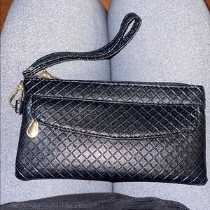Elegant Black Quilted Wristlet